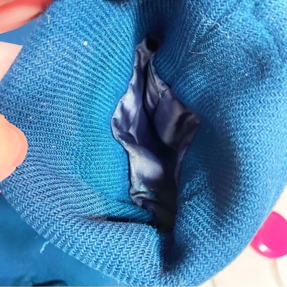 Handmade blue button up lined fall winter coat 22” pit to pit - Picture 10 of 15